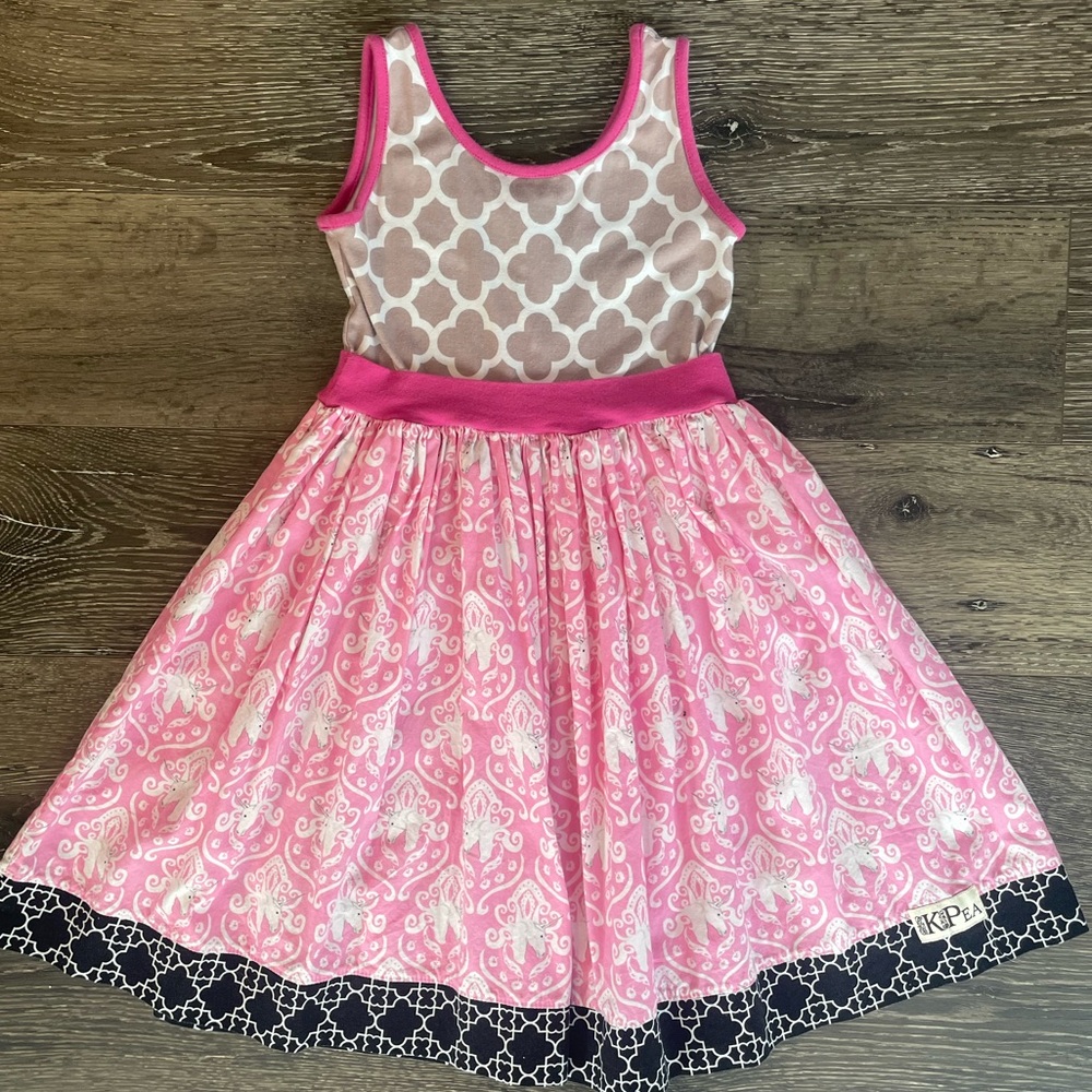 KPea Sz 8 Glam Horse/Damask girls dress